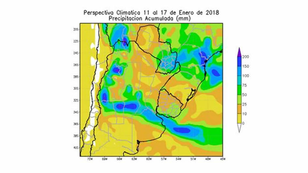 Previsón metereológica entre el 11 y 17 de enero