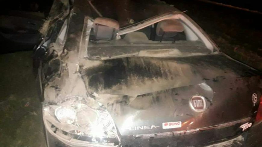 Así quedó el automóvil luego del accidente
