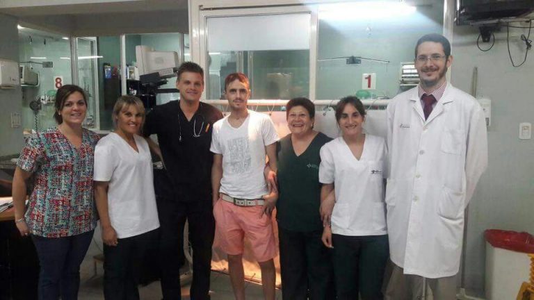 Mauro se acercó a la clínica para agradecer