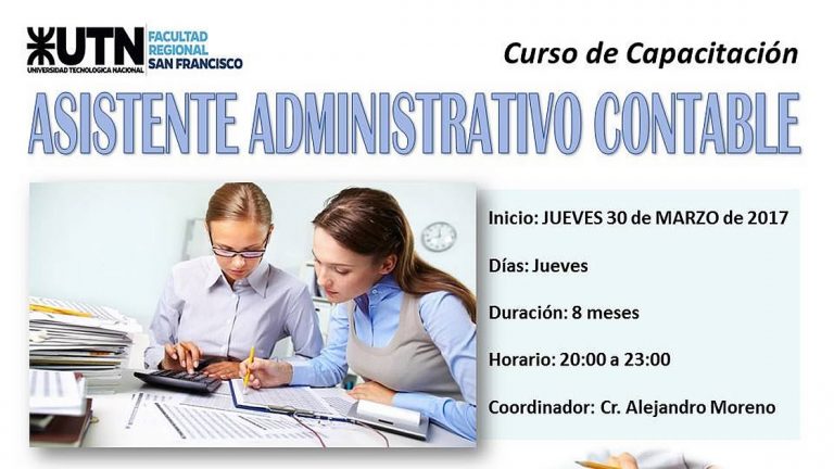 UTN: Curso de «Asistente administrativo contable»