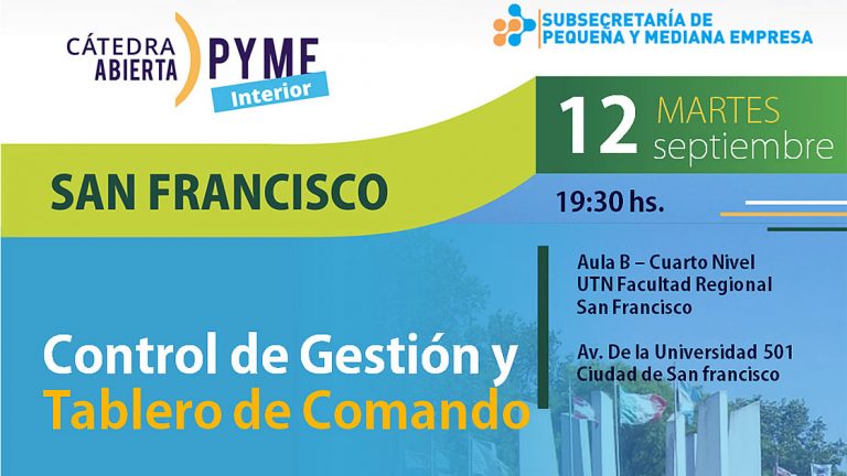El martes 12 de septiembre se realizará una nueva Cátedra Abierta para Pymes