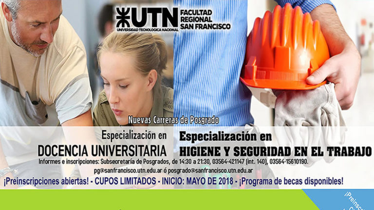 UTN: Preinscripciones abiertas para cuatro carreras de Posgrado