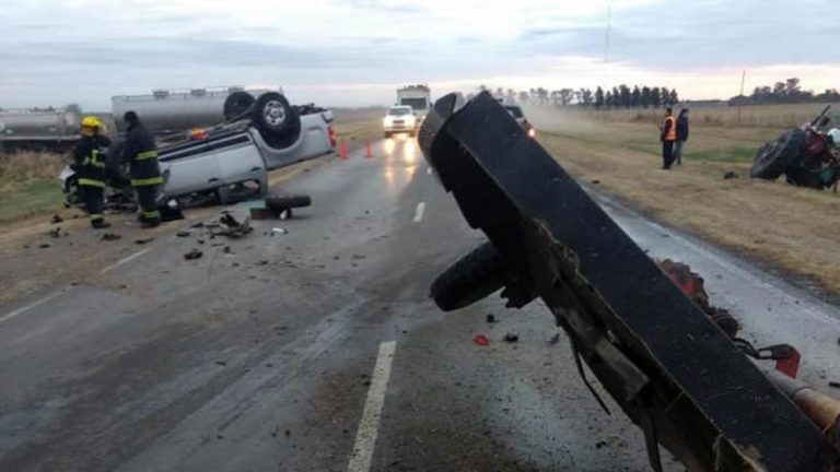 Suardi: espectacular accidente sobre Ruta 23