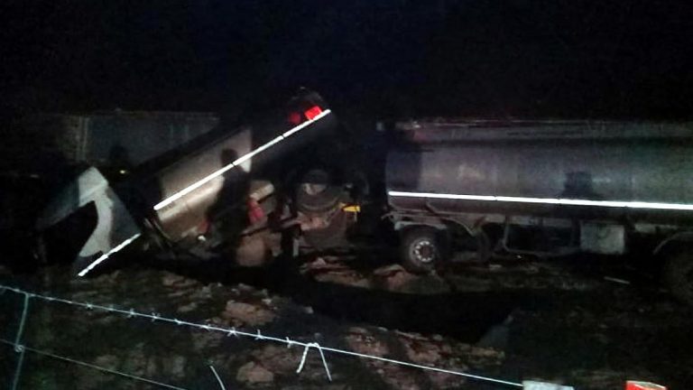 Tren embistió a un camión en Logroño