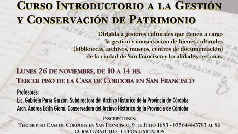 Curso Introductorio a la Gestión y Conservación de Patrimonio