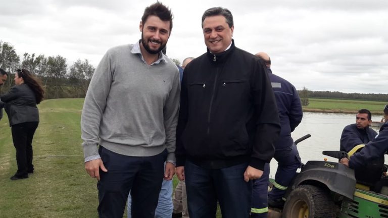 Tevez visitó obra de cloacas de General Deheza