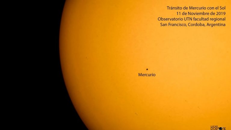 UTN: Fotografiaron el paso de Mercurio frente al Sol