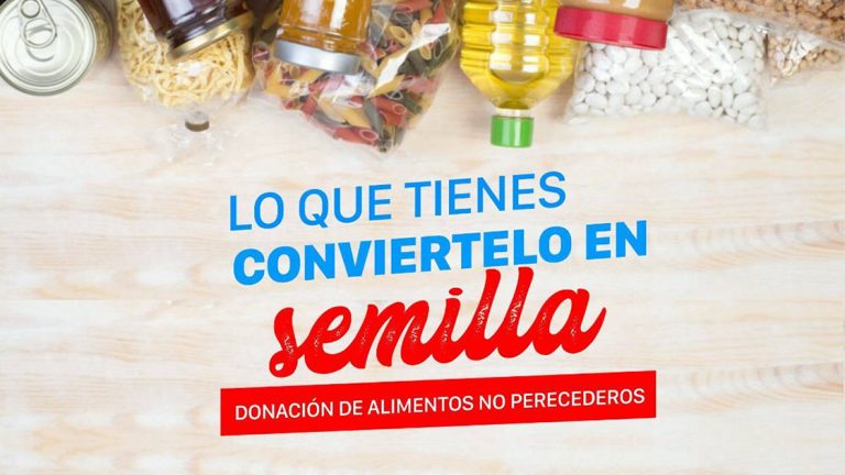 Reciben alimentos para donarlos a personas carenciadas