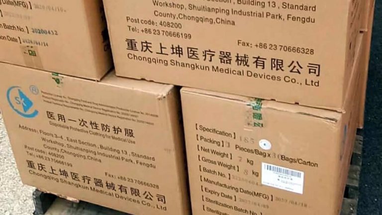 Ciudad china donó material sanitario para la provincia de Córdoba