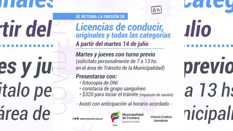 Frontera: Se reanuda la emisión de licencias de conducir