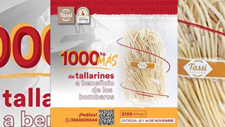 Bomberos vendió la primera tanda de tallarines y va por otros 1000 kg.