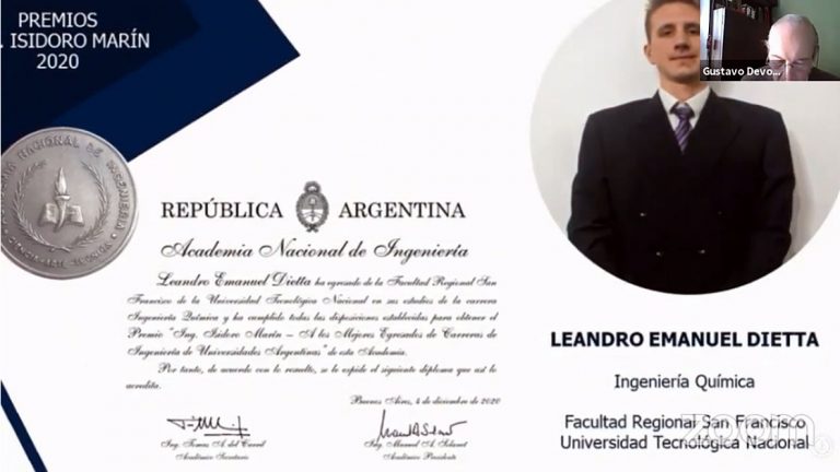 Graduado de la UTN recibió una distinción de la Academia Nacional de Ingeniería