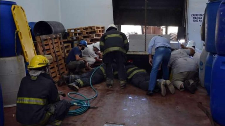 Bomberos rescató a un trabajador aprisionado