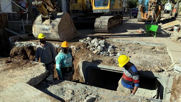 Avanza la obra de sistematización de desagües pluviales