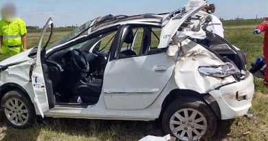 Un auto tumbó en la Autovía 19 Un auto tumbó en la Autovía 19