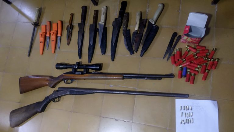 Encontraron armas y cuchillos en un allanamiento en Freyre