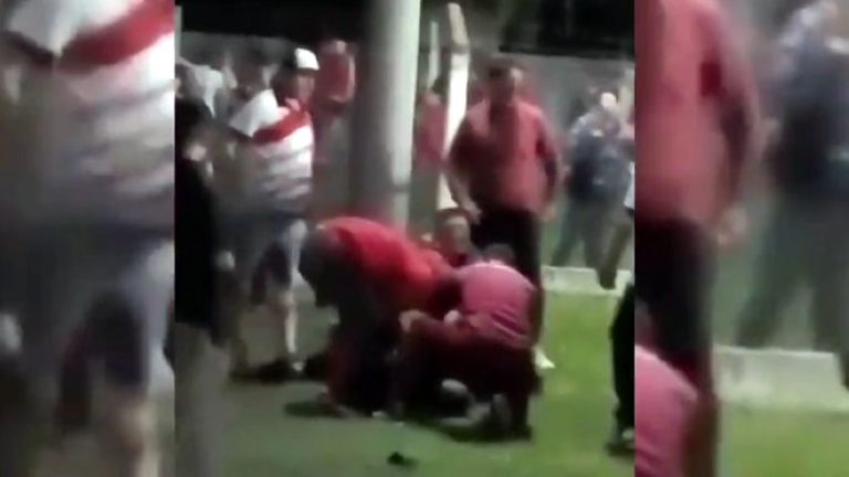 Policía grave al ser golpeado por un ladrillo en el partido Laspiur-Huracán (LV)