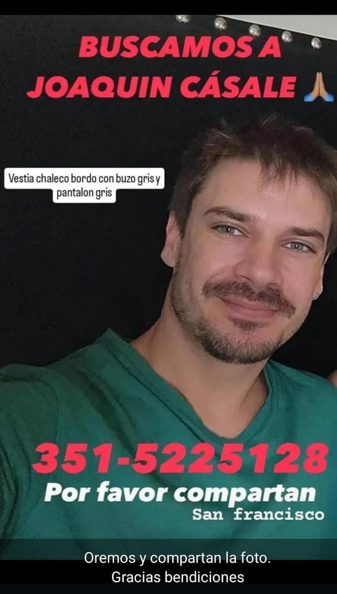 Hallaron sin vida a Joaquín Casale, el joven que era intensamente buscado