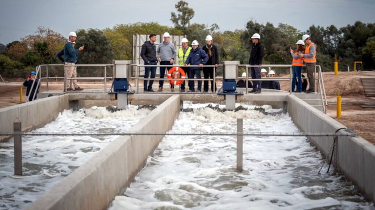 Miramar de Ansenuza: Se realizaron pruebas de funcionamiento en la Planta de Tratamientos de Líquidos Cloacales
