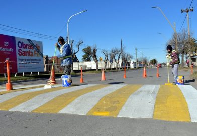 Repintan reductores de velocidad en el Camino Interprovincial con trabajos conjuntos entre San Francisco y Frontera