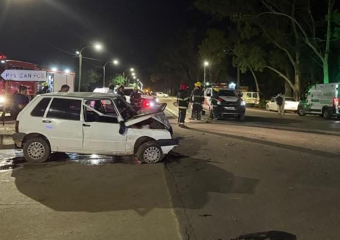 Accidente frontal con 6 heridos