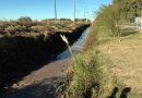 Se trabaja en la limpieza del canal de desagües pluviales de la ruta nacional 158